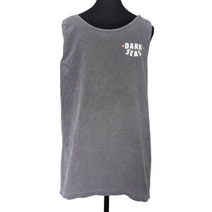 Dark Seas | Waterway Tank Top L Gray Orange Surfwear Graphic